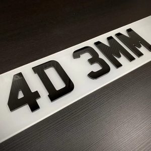 4D Acrylic (3mm) Number Plates